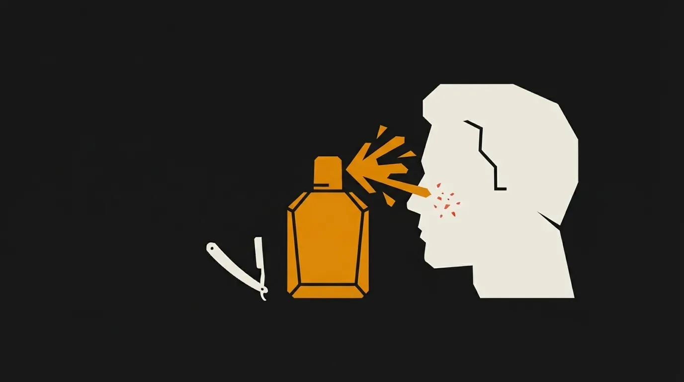Ilustracja do sekcji "Jakie zadanie ma spełnić alkohol w wodzie po goleniu i czy każda skóra go toleruje?"