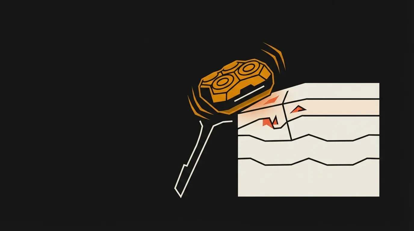 Ilustracja do sekcji "Dlaczego golarka nagrzewa się w trakcie golenia i co to robi z twoją skórą"