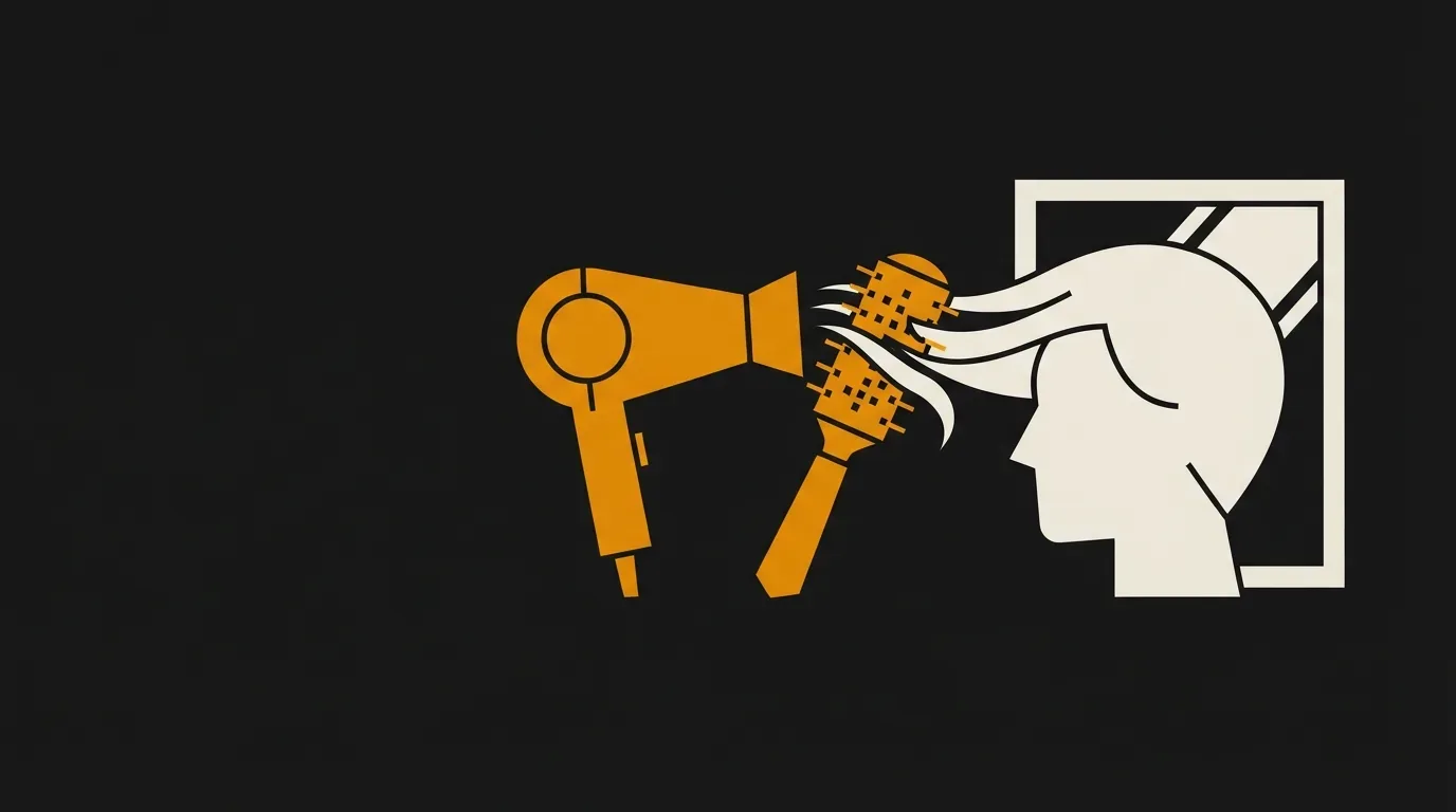 Ilustracja do sekcji "Czy suszarka i szczotka to duet, który naprawdę skraca poranną stylizację?"