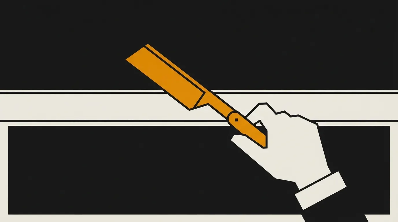 Ilustracja do sekcji "Jak prowadzić brzytwę po pasku, żeby jej nie zniszczyć?"