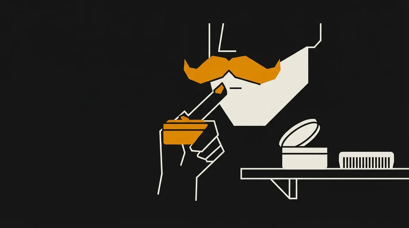 Ilustracja do sekcji "Jak używać wosku, żeby wąsy trzymały kształt cały dzień?"