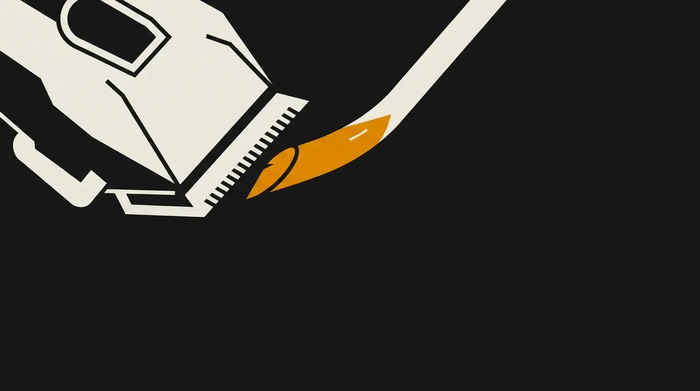 Ilustracja do sekcji "Co twoja maszynka robi z końcówką włosa, zanim jeszcze skończysz się golić"