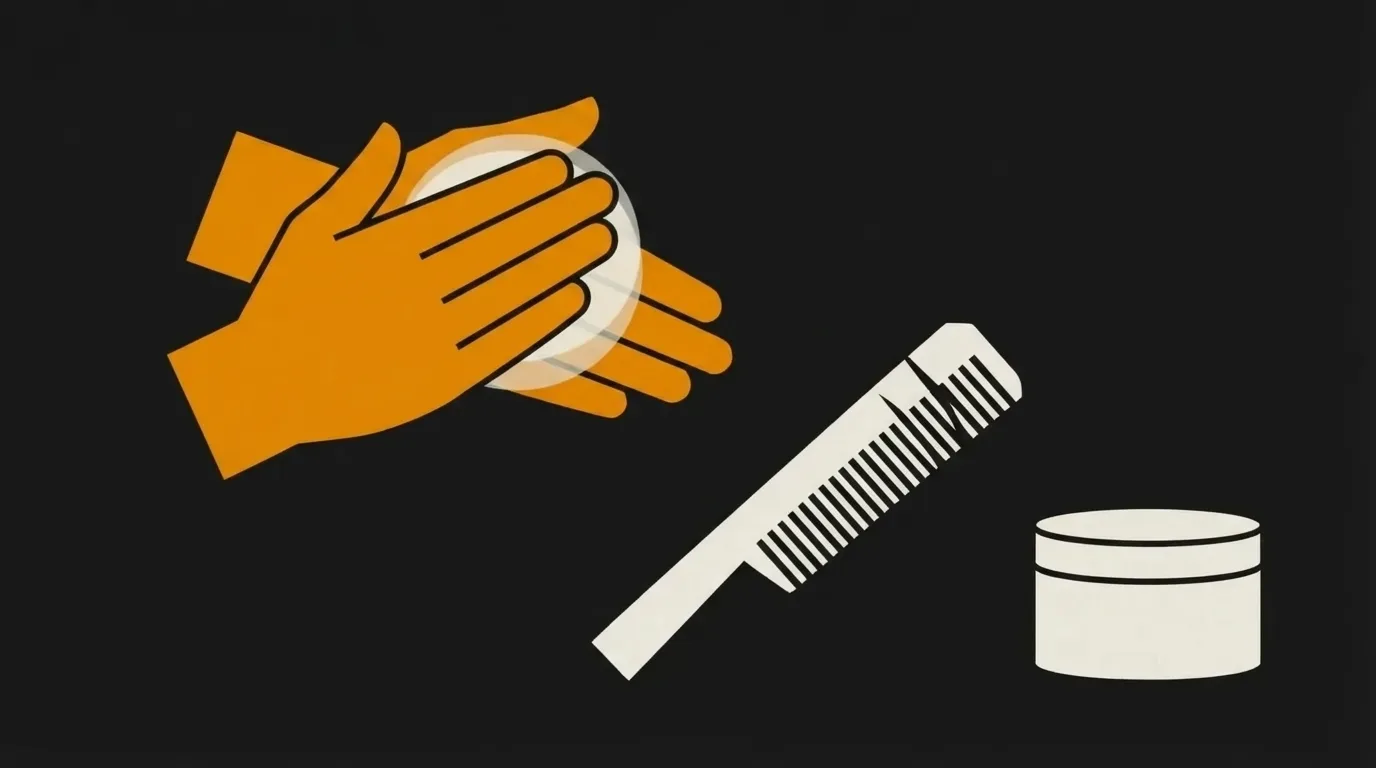 Ilustracja do sekcji "Jak samodzielnie ułożyć slick back krok po kroku?"
